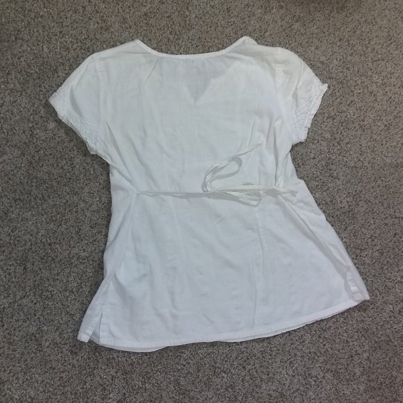 Oh! Mamma  Small Maternity embroidered top w tie - Picture 6 of 6